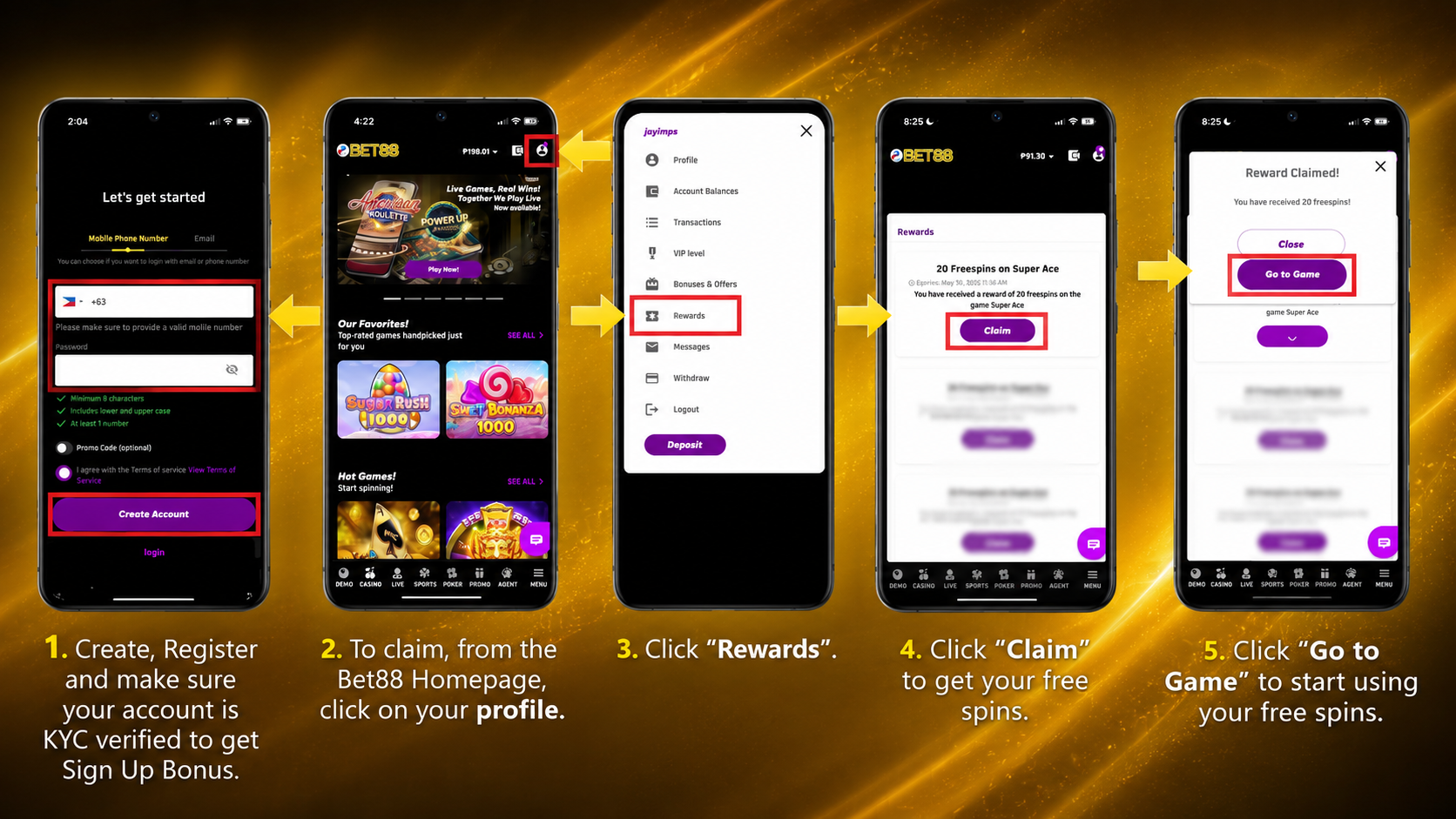 How to claim your free spins — step by step